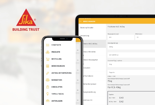 Entwicklung der Sika Beton App inkl. B2B-Webshop