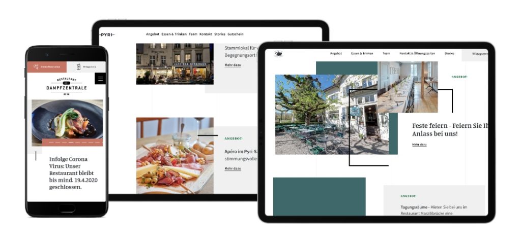 Taberna responsiver Online Auftritt