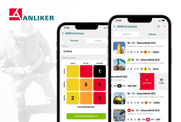 Mobile App für Sicherheitsaudits auf ANLIKER Baustellen